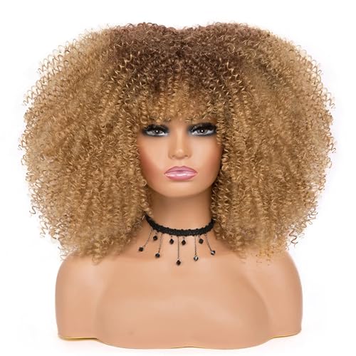 Frauen Kurze Haare Lockige Perücke Cosplay Synthetische Natürliche Perücken Leimlos 33 27 16inches#1 PC von UIOKLMJH
