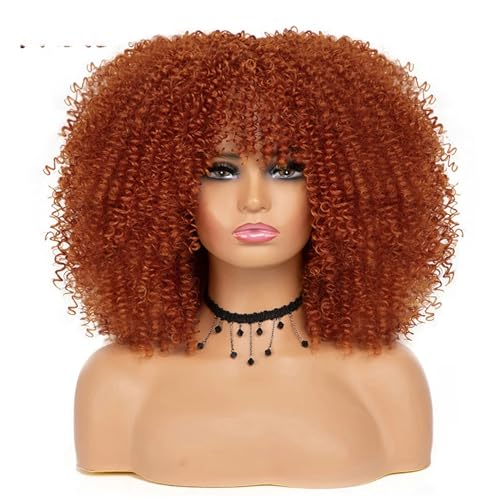 Frauen Kurze Haare Lockige Perücke Cosplay Synthetische Natürliche Perücken Leimlos 350 16inches#1 PC von UIOKLMJH