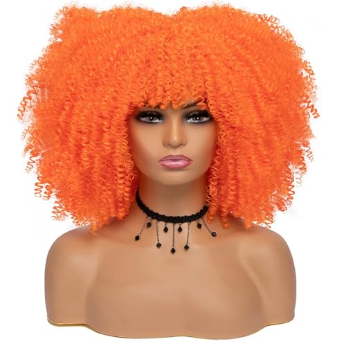 Frauen Kurze Haare Lockige Perücke Cosplay Synthetische Natürliche Perücken Leimlos color 16inches#1 PC von UIOKLMJH