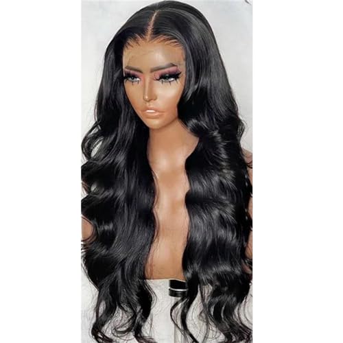 Körperwelle Transparente Spitze Vorne Echthaar Perücken Spitze Vorne Perücke Für Frauen Spitze Perücken 13 * 4 Frontal Wig 22inches#180 Density von UIOKLMJH