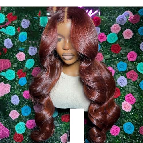 Körperwellen Lace Front Perücken Für Frauen Synthetische Perücke Spitzenperücke Vorgezupfter Natürlicher Haaransatz red Lace Wig#20inches#13X4X1 Lace Wigs von UIOKLMJH