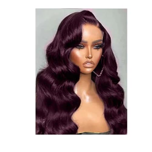 Körperwellen Lace Front Perücken HD 13 X 4 Tiefe Spitzenperücken Für Frauen Leimlose Perücken Perücke Mit 180% Dichte red01 13x4 Lace Front Wigs#24Inch von UIOKLMJH