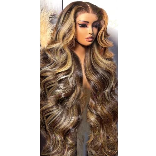 Körperwellen Perücke Echthaar 13 X 6 HD Transparente Spitze Frontal Perücke Für Frauen 13x6 HD Transparent 12Inch#180 von UIOKLMJH
