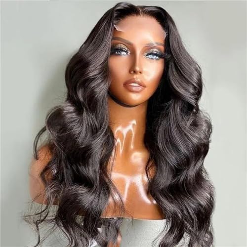 Lace Front Perücken Für Damen Gewellt Synthetische Spitze Frontal Perücke Körperwellen Perücke Spitze Frontal Perücken 1B 13X4 Lace Front Wigs#20inches von UIOKLMJH