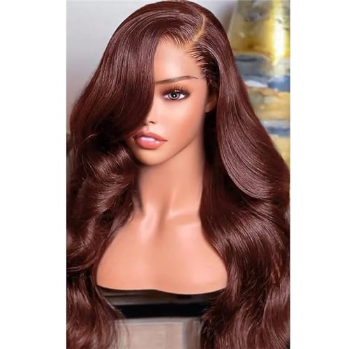 Lace Front Perücken Synthetische Körperwellen Perücke HD Lace Frontal Leimlose Perücke Für Frauen Brown Lace Wig#20inches#13X4 Lace Front Wigs von UIOKLMJH