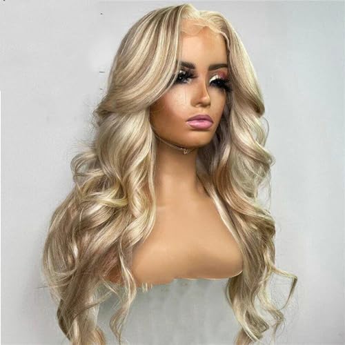 Spitze Front Perücke Synthetisches Haar HD Transparente Spitze Frontal Perücken Für Frauen Perücke Cosplay 02W 13x4 Lace Front Wigs#28inches von UIOKLMJH