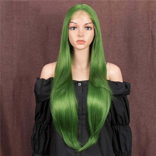 Synthetische Gerade Perücke Spitze Vorne Perücke 13 * 4 Spitze Frontal 28 Zoll Perücke Spitze Haar Cosplay Perücken Für Frauen Q 150%#T Lace Middle Part28inch von UIOKLMJH