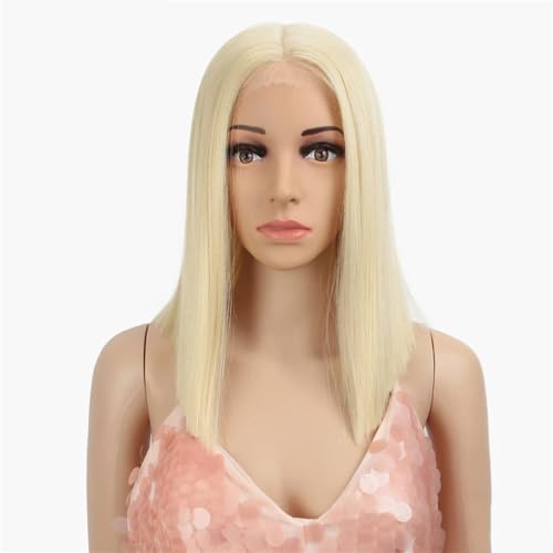 Synthetische Spitzeperücke Kurzer Bob Gerader Mittelteil Spitzenperücke Cosplay Perücken Für Frauen 613 PART LACE WIG#14inch von UIOKLMJH