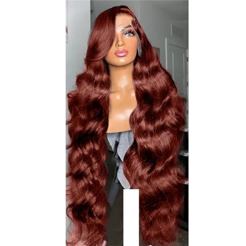 Transparente Gewellte Spitzenperücke Aus Echthaar Bereit Zum Tragen Für Frauen 13x4 HD Frontal Wig 14inches#180% von UIOKLMJH