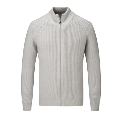 UIOKLMJH Dicker Kaschmirstrick Cardigan Für Herren Halbhoher Kragen Wollmantel Mit Reißverschluss Gray M von UIOKLMJH