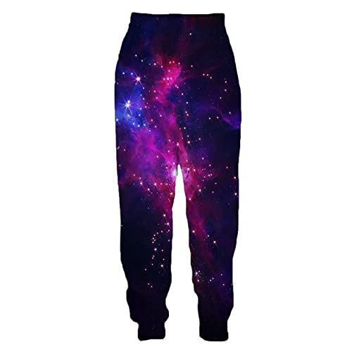 UIOKLMJH Starry Sky Jogginghose 3D Universum Casual Fashion Hip Hop Streetpants Herren Damen Oversized Pants, 36169, 56 von UIOKLMJH