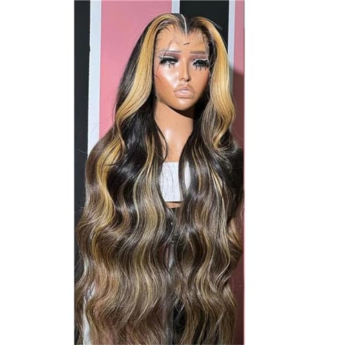 Wellen Lace Front Perücke Lace Front Perücke Lace Frontal Perücken Für Frauen Echthaar 13x4 HD Lace Wig 18inches#150 Density von UIOKLMJH