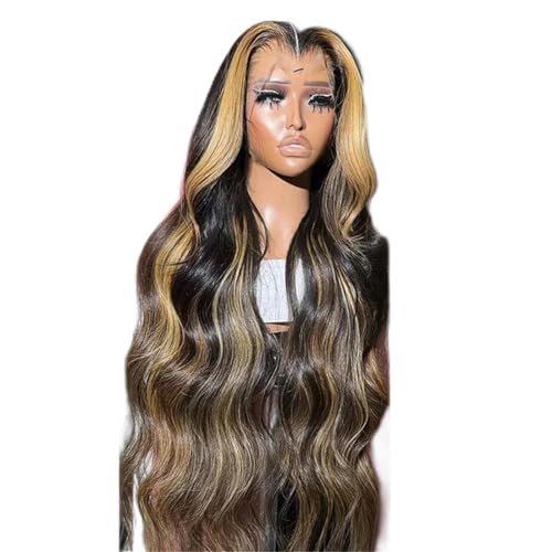 Wellen Lace Front Perücke Lace Front Perücke Lace Frontal Perücken Für Frauen Echthaar 13x4 HD Lace Wig 20inches#150 Density von UIOKLMJH