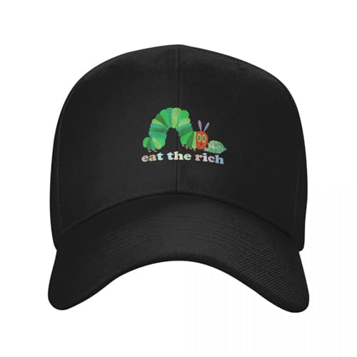 Funny Eat The Rich Caterpillar Baseballmütze Hut Männer Kapuze Snapback Cap Junge Damen von UIOPPIOS