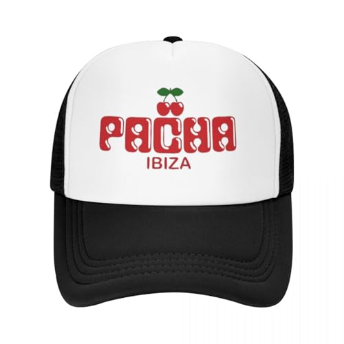 UIOPPIOS Rote Kirsche Spanisch Pacha Ibiza Verstellbare Mesh Baseballkappe Herren Personalisierte Snapback Caps Neuer Trend Street Dance Hüte von UIOPPIOS