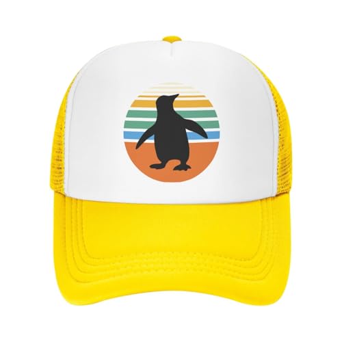 UIOPPIOS Vintage Pinguin Mesh Baseballkappe, Verstellbarer Trucker Hut Snapback Classic Hut für Männer Frauen von UIOPPIOS
