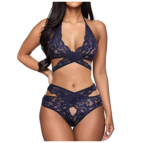 UIVHLW Nachtwäsche Dessous Transparentes Mesh-Plus-Size-Dessous Lace Womens Unterwäsche-Set von UIVHLW