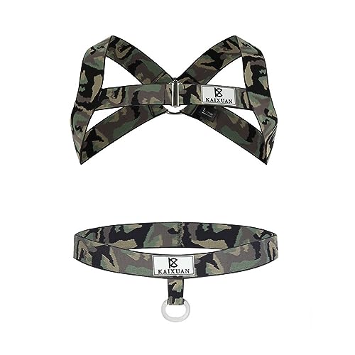 UIWFJEH Jockstrap für Herren Herren Dessous Set Herren-Performance-Dessous, Sexy Brustgurt-Bondage-Sex-Kleidung,Tarnung,M UIWFJEH Jockstrap für Herren Herren Dessous Set Herren-Performance-Dessous, Sexy Brustgurt-Bondage-Sex-Kleidung,Tarnung,M von UIWFJEH