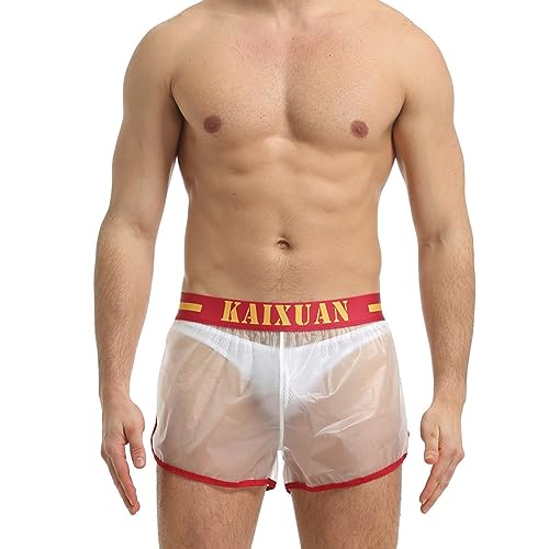 UIWFJEH Sexy Dessous für Herren Männer Unterwäsche Set Herrenunterwäsche Erotik Transparente Sexy Shorts,Rot,M von UIWFJEH