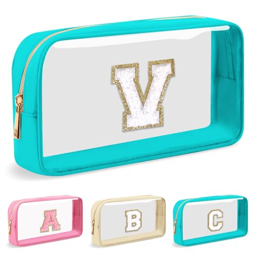UIXIZQ Make-up-Tasche mit Initialbuchstaben, transparent, adrett, niedlicher Chenille-Buchstaben, Nylon-Kosmetiktasche, Reißverschluss-Tasche für Teenager, Mädchen, TSA-geprüft, Reise-Kulturbeutel, UIXIZQ Make-up-Tasche mit Initialbuchstaben, transparent, adrett, niedlicher Chenille-Buchstaben, Nylon-Kosmetiktasche, Reißverschluss-Tasche für Teenager, Mädchen, TSA-geprüft, Reise-Kulturbeutel, von UIXIZQ