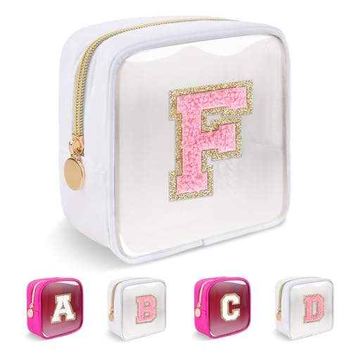 UIXIZQ Make-up-Tasche mit Initialbuchstaben, transparent, adrett, niedlicher Chenille-Buchstaben, Nylon-Kosmetiktasche, Reißverschluss-Tasche für Teenager, Mädchen, TSA-geprüft, Reise-Kulturbeutel, UIXIZQ Make-up-Tasche mit Initialbuchstaben, transparent, adrett, niedlicher Chenille-Buchstaben, Nylon-Kosmetiktasche, Reißverschluss-Tasche für Teenager, Mädchen, TSA-geprüft, Reise-Kulturbeutel, von UIXIZQ