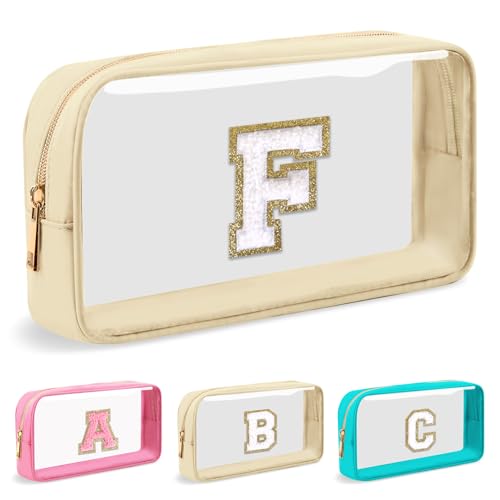 UIXIZQ Make-up-Tasche mit Initialbuchstaben, transparent, adrett, niedlicher Chenille-Buchstaben, Nylon-Kosmetiktasche, Reißverschluss-Tasche für Teenager, Mädchen, TSA-geprüft, Reise-Kulturbeutel, UIXIZQ Make-up-Tasche mit Initialbuchstaben, transparent, adrett, niedlicher Chenille-Buchstaben, Nylon-Kosmetiktasche, Reißverschluss-Tasche für Teenager, Mädchen, TSA-geprüft, Reise-Kulturbeutel, von UIXIZQ