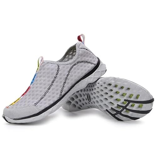 Barfussschuhe Herren Outdoor-Sportschuhe Mesh Atmungsaktive Watschuhe Schnelltrocknende Schuhe Männer Und Frauen Strandschuhe(Gray,43) von UJEDFHV