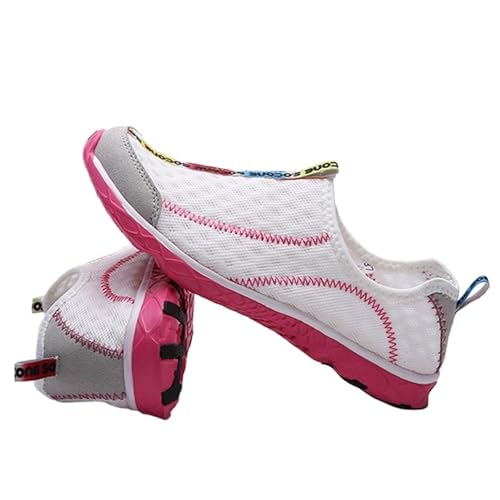 Barfussschuhe Herren Outdoor-Sportschuhe Mesh Atmungsaktive Watschuhe Schnelltrocknende Schuhe Männer Und Frauen Strandschuhe(Pink,45) von UJEDFHV