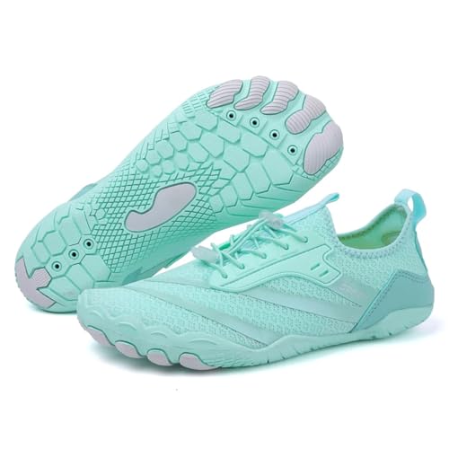 Barfussschuhe Herren Sommer Ultraleicht Aqua Schuhe Männer Outdoor rutschfeste Wasser Schuhe Frauen Atmungsaktiv Barfuß Sneaker(Color2,8) von UJEDFHV