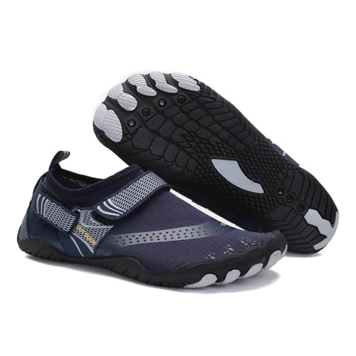 Barfussschuhe Herren Strandschuhe for Männer Und Frauen, Drifting Upstream-Schuhe, Outdoor-Radsport, Watschuhe, Barfußschuhe(A021 Blue,41) von UJEDFHV