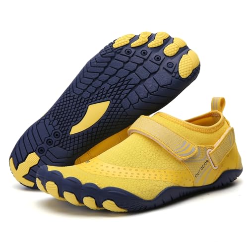 Barfussschuhe Herren Strandschuhe for Männer Und Frauen, Drifting Upstream-Schuhe, Outdoor-Radsport, Watschuhe, Barfußschuhe(A021 Yellow,41) von UJEDFHV