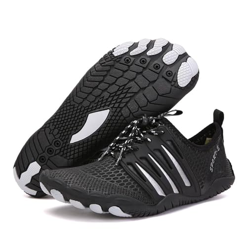 Barfussschuhe Herren Strandschuhe for Männer Und Frauen, Drifting Upstream-Schuhe, Outdoor-Radsport, Watschuhe, Barfußschuhe(A092 Black,41) von UJEDFHV