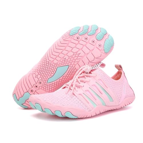Barfussschuhe Herren Strandschuhe for Männer Und Frauen, Drifting Upstream-Schuhe, Outdoor-Radsport, Watschuhe, Barfußschuhe(A092 Pink,47) von UJEDFHV