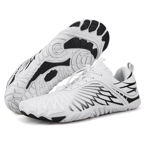 Barfussschuhe Herren Unisex Watschuhe Schwimmwasserschuhe Damen Herren Barfuß Turnschuhe Outdoor Strand Sandalen Upstream Schuhe(Black,46) von UJEDFHV