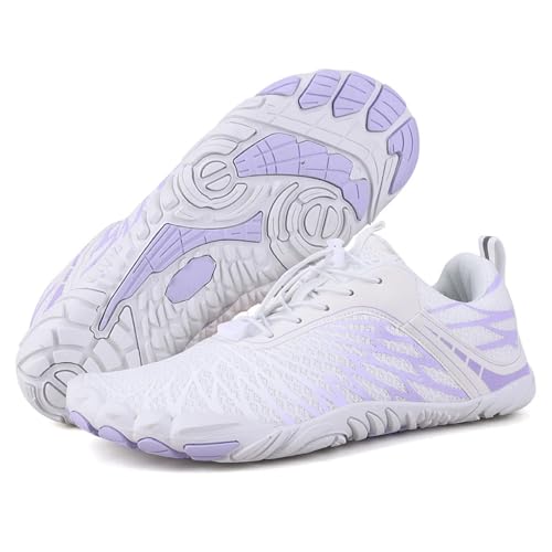 Barfussschuhe Herren Unisex Watschuhe Schwimmwasserschuhe Damen Herren Barfuß Turnschuhe Outdoor Strand Sandalen Upstream Schuhe(Purple,37) von UJEDFHV
