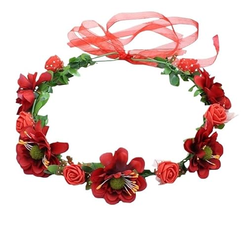 Blumenkranz Haare Kinder Mädchen Krone Blumenkranz Haarband Kinder Braut Blumen Stirnband Kopfbedeckung Zubehör Geburtstag Hochzeit(P2) von UJEDFHV