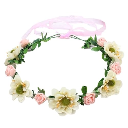 Blumenkranz Haare Kinder Mädchen Krone Blumenkranz Haarband Kinder Braut Blumen Stirnband Kopfbedeckung Zubehör Geburtstag Hochzeit(P6) von UJEDFHV