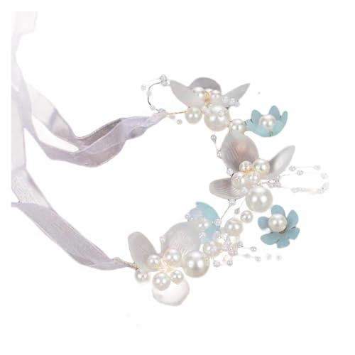 Blumenkranz Haare Kinder Mädchen-Prinzessin-Stirnbänder, süßer Blumen-Perlen-Haarreifen for Kinder, Frisur-Werkzeug, Zubehör, Partyzubehör(Small Blue) von UJEDFHV