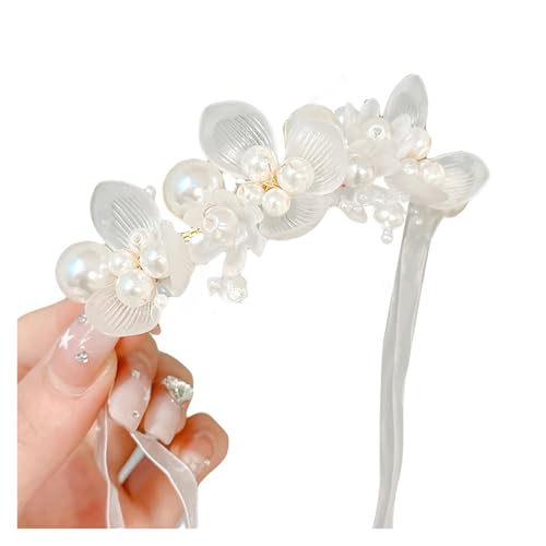 Blumenkranz Haare Kinder Mädchen-Prinzessin-Stirnbänder, süßer Blumen-Perlen-Haarreifen for Kinder, Frisur-Werkzeug, Zubehör, Partyzubehör(Small Gold) von UJEDFHV