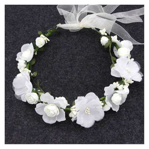 Blumenkranz Haare Kinder Perlenkronen, Strand-Blumengirlande, romantische künstliche Rosen-Hochzeitskränze, Blumen-Stirnband(Color 04) von UJEDFHV