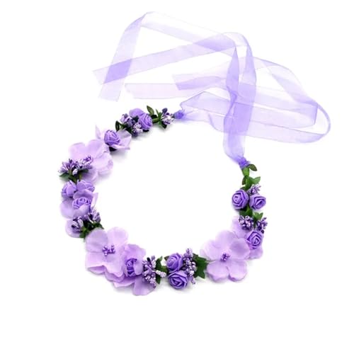 Blumenkranz Haare Kinder Perlenkronen, Strand-Blumengirlande, romantische künstliche Rosen-Hochzeitskränze, Blumen-Stirnband(Color 08) von UJEDFHV