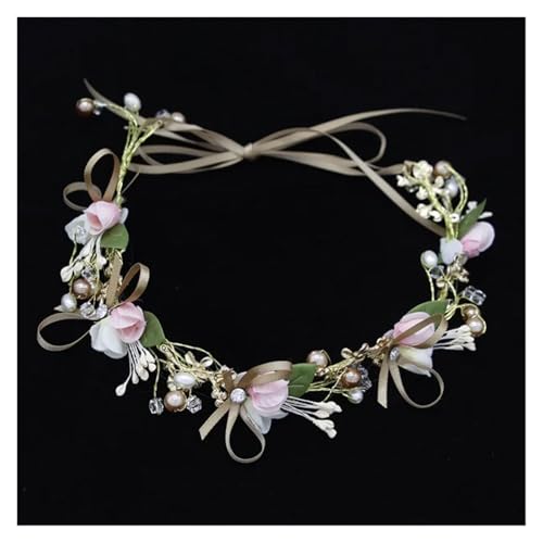Blumenkranz Haare Kinder Perlenkronen, Strand-Blumengirlande, romantische künstliche Rosen-Hochzeitskränze, Blumen-Stirnband(Color 13) von UJEDFHV