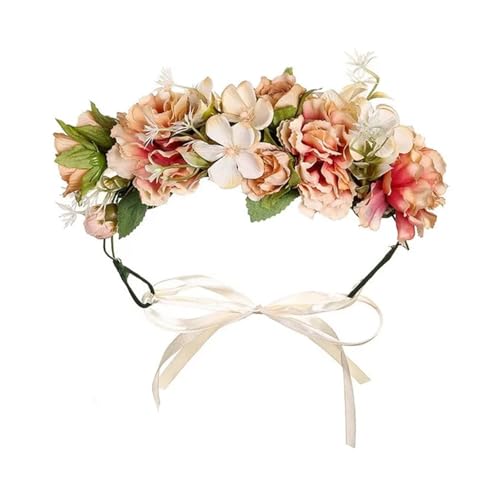 Blumenkranz Haare Kinder Perlenkronen Mädchen Braut Hochzeit Stirnband Blumen for Erwachsene Haarschmuck(31) von UJEDFHV