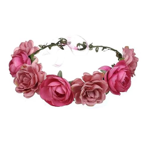 Blumenkranz Haare Kinder Perlenkronen Mädchen Braut Hochzeit Stirnband Blumen for Erwachsene Haarschmuck(37) von UJEDFHV