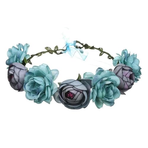 Blumenkranz Haare Kinder Perlenkronen Mädchen Braut Hochzeit Stirnband Blumen for Erwachsene Haarschmuck(39) von UJEDFHV