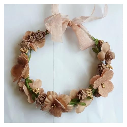 Blumenkranz Haare Kinder Perlenkronen Mädchen Braut Hochzeit Stirnband Blumen for Erwachsene Haarschmuck(Color 05) von UJEDFHV