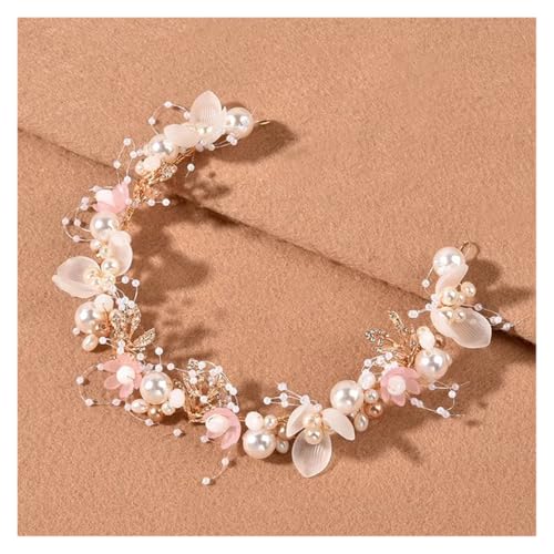 Blumenkranz Haare Kinder Perlenkronen Mädchen Braut Hochzeit Stirnband Blumen for Erwachsene Haarschmuck(Color 11) von UJEDFHV