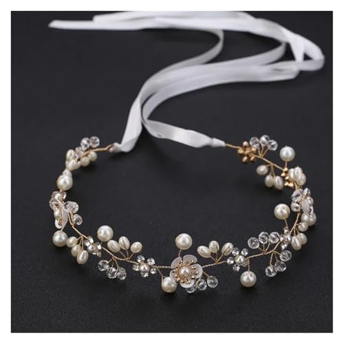 Blumenkranz Haare Kinder Perlenkronen Mädchen Braut Hochzeit Stirnband Blumen for Erwachsene Haarschmuck(Color 12) von UJEDFHV