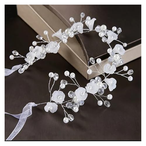 Blumenkranz Haare Kinder Perlenkronen Mädchen Braut Hochzeit Stirnband Blumen for Erwachsene Haarschmuck(Color 14) von UJEDFHV
