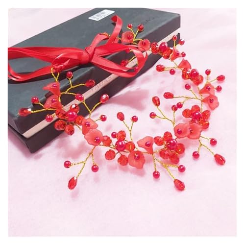 Blumenkranz Haare Kinder Perlenkronen Mädchen Braut Hochzeit Stirnband Blumen for Erwachsene Haarschmuck(Color 15) von UJEDFHV